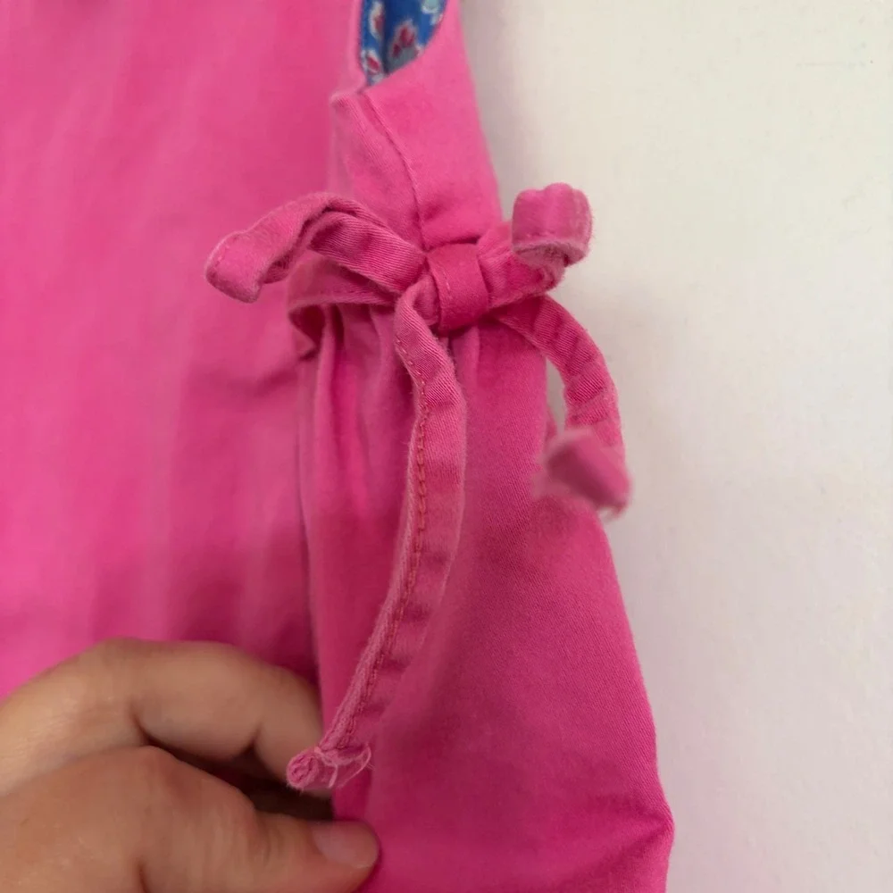 Ralph Lauren Baby Girls Pink Jumper Dress 12M Side Ties Floral Lining